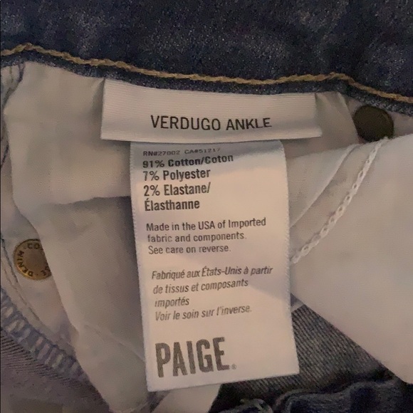PAIGE Verdugo Ankle Destructed Skinny Jeans 27 - Picture 3 of 6